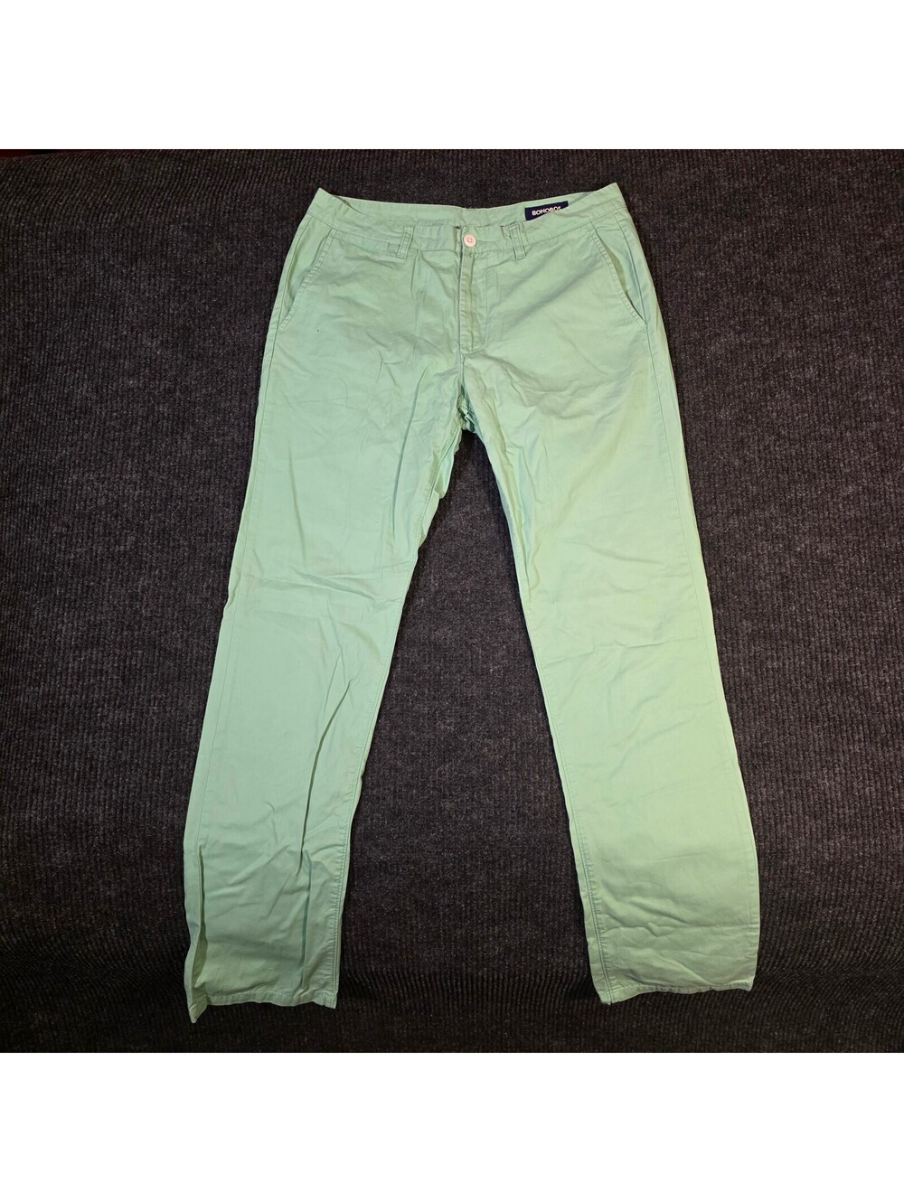 Bonobos Slim Straight Mint Green Chino Pants Size 34x34